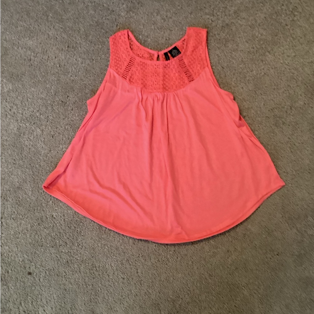 New Directions Coral Lace Tank Top